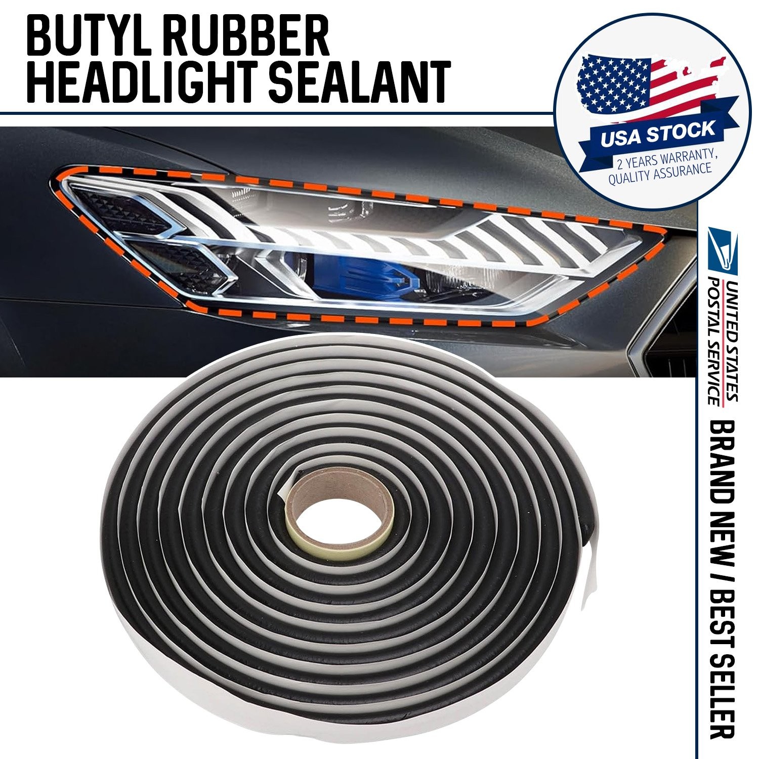 1 Roll Butyl Tape Rubber Glue Headlight Sealant Reseal Headlamps Drs RV Box Pack