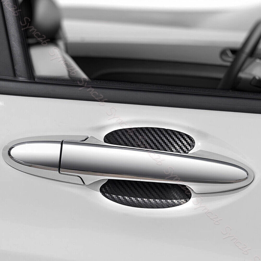 4x Car Accessories Door Handle Protector Film Anti-Scratch Stickers Carbon Fiber