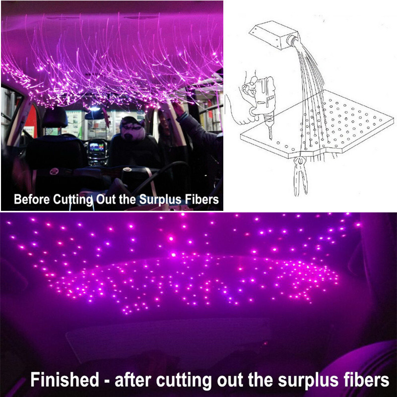 300 X 16W DC12V Car SUV Interior LED Multi Color Changing Fiber Optic Lamps Star