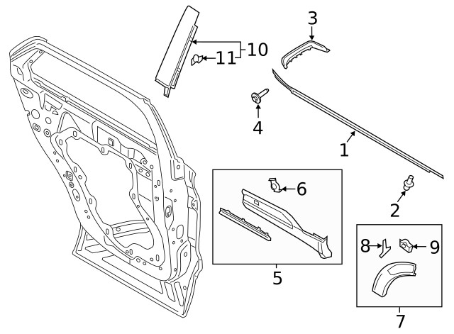 Genuine Ford Wheel Opening Molding LB5Z-7829164-AA