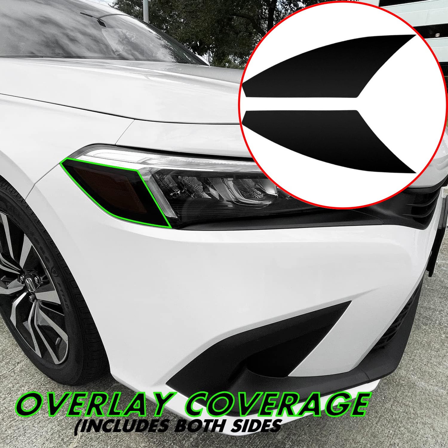 2PCS Headlight Amber Delete Sidemarker Stickers Film for 2022-2025 Honda Civic