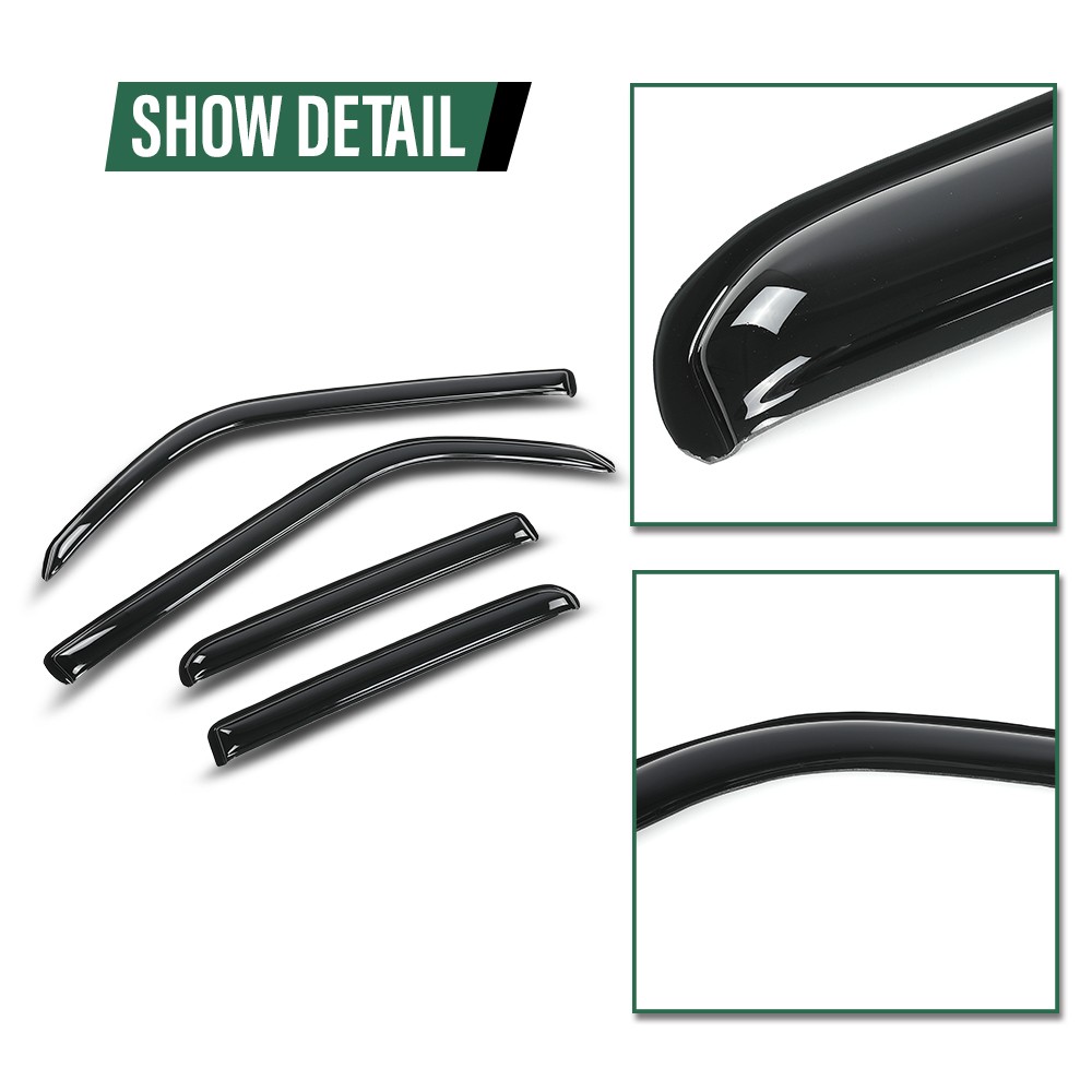 Out Channel Rain Guards Window Vent Visors Shade Fit For 10-24 Toyota 4Runner