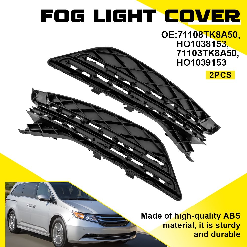 For 2014-16 17 Honda Odyssey Bumper Fog Light Grille Grill Cover Bezel LH+RH EAH