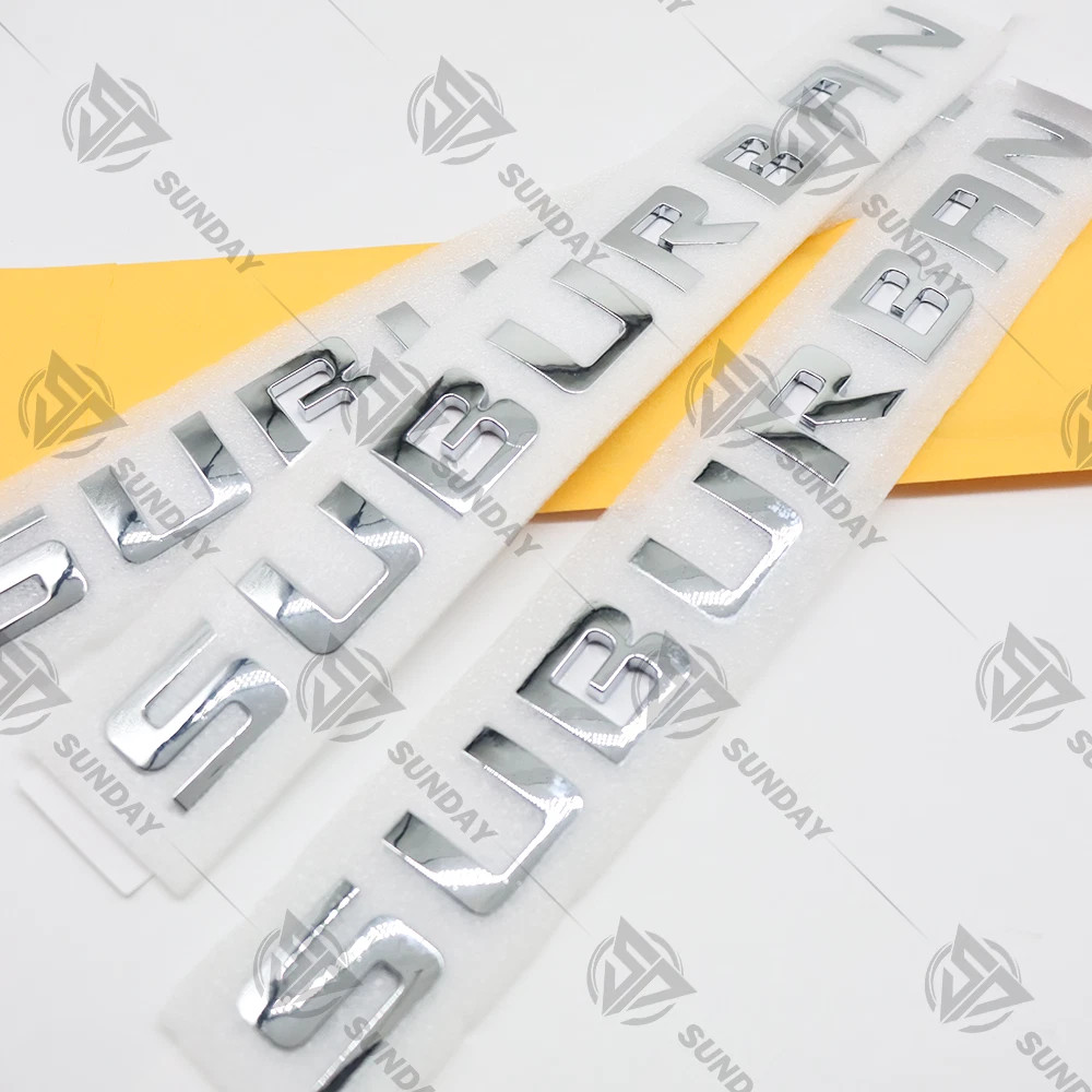 3X Glossy Chrome Emblems For Suburban 3D Letters Door Liftgate Badge 07-20