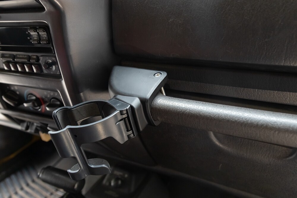 For 1997-06 Jeep Wrangler TJ 2 in 1 Drink Cup Holder & Phone Mount Bracket Black