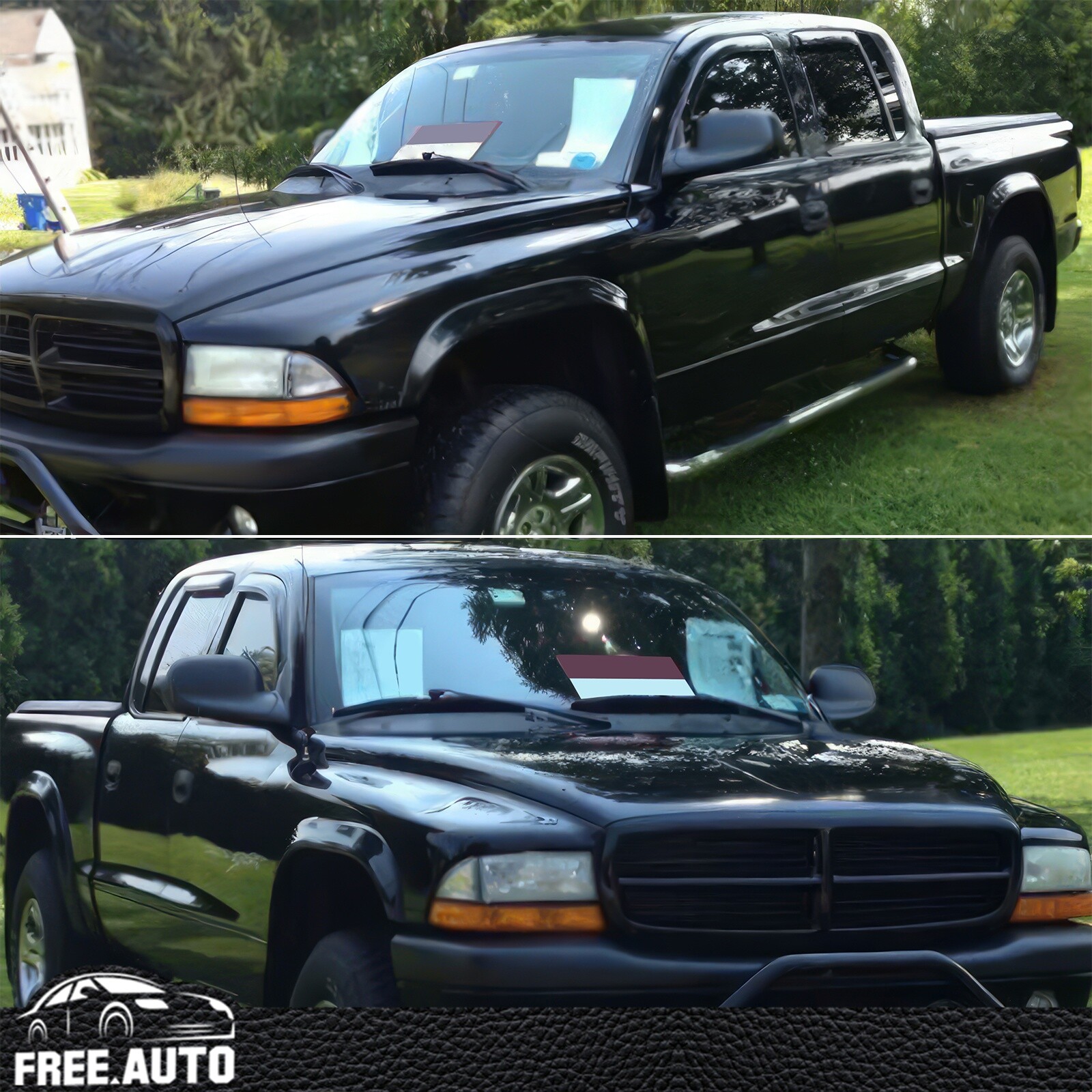 Fits 00-04 Dodge Dakota Crew Cab In Channel Window Visors Acrylic Slim Style 4Pc