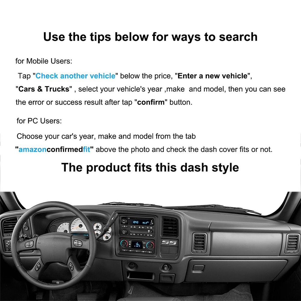 Dash Cover Mat For 1999-2006 Chevrolet Silverado 1500 2500 3500 Dashboard Pad US