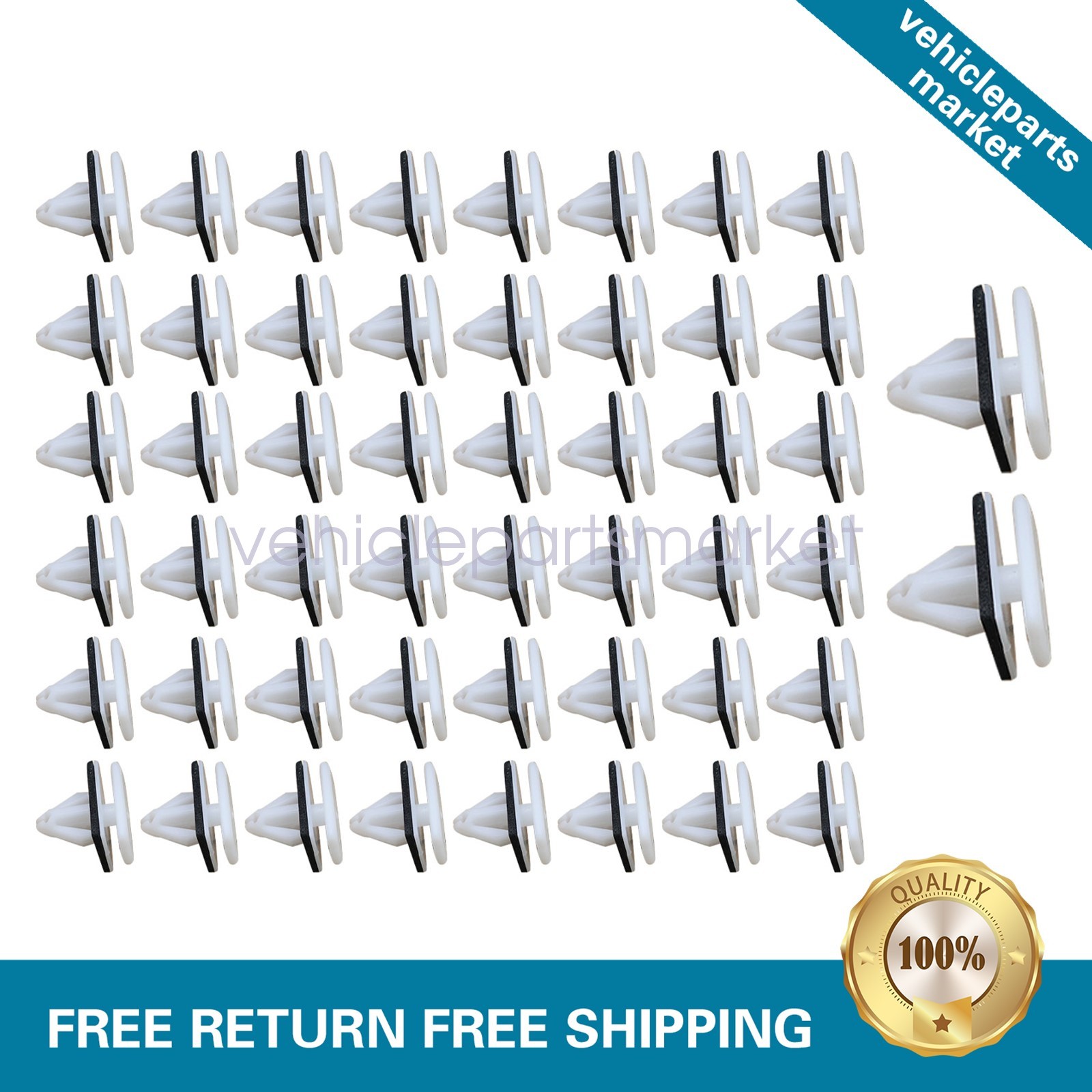 50pcs Door & Rocker Panel Molding Retainer Clip w/ Sealer For Ford W716352-S300