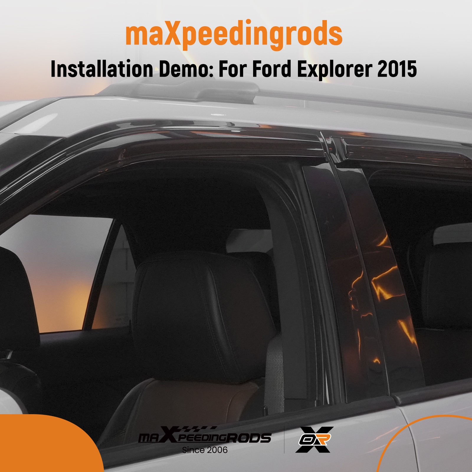 Acrylic Side Window Visors Set for Ford Explorer 2011-2019 Outside Mount 4PCS