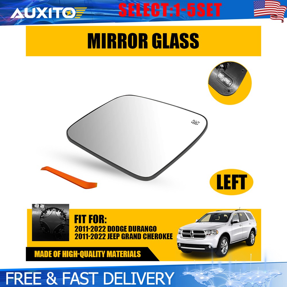 Fit 2011 12-2022 DODGE DURANGO JEEP GRAND CHEROKEE Left Heated Mirror Glass 1-5X