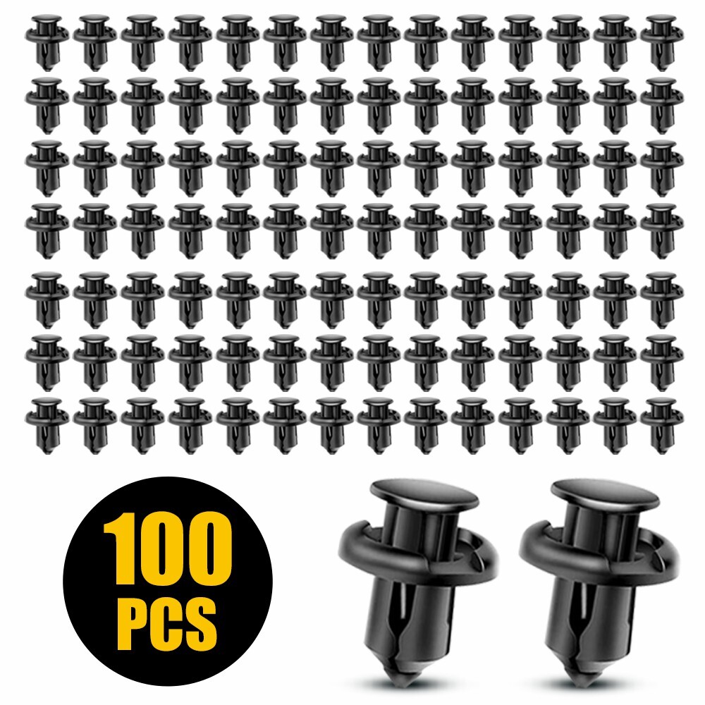 10mm 100 pcs Hole Clips Bumper Car Fender Rivet Fastener Push Type