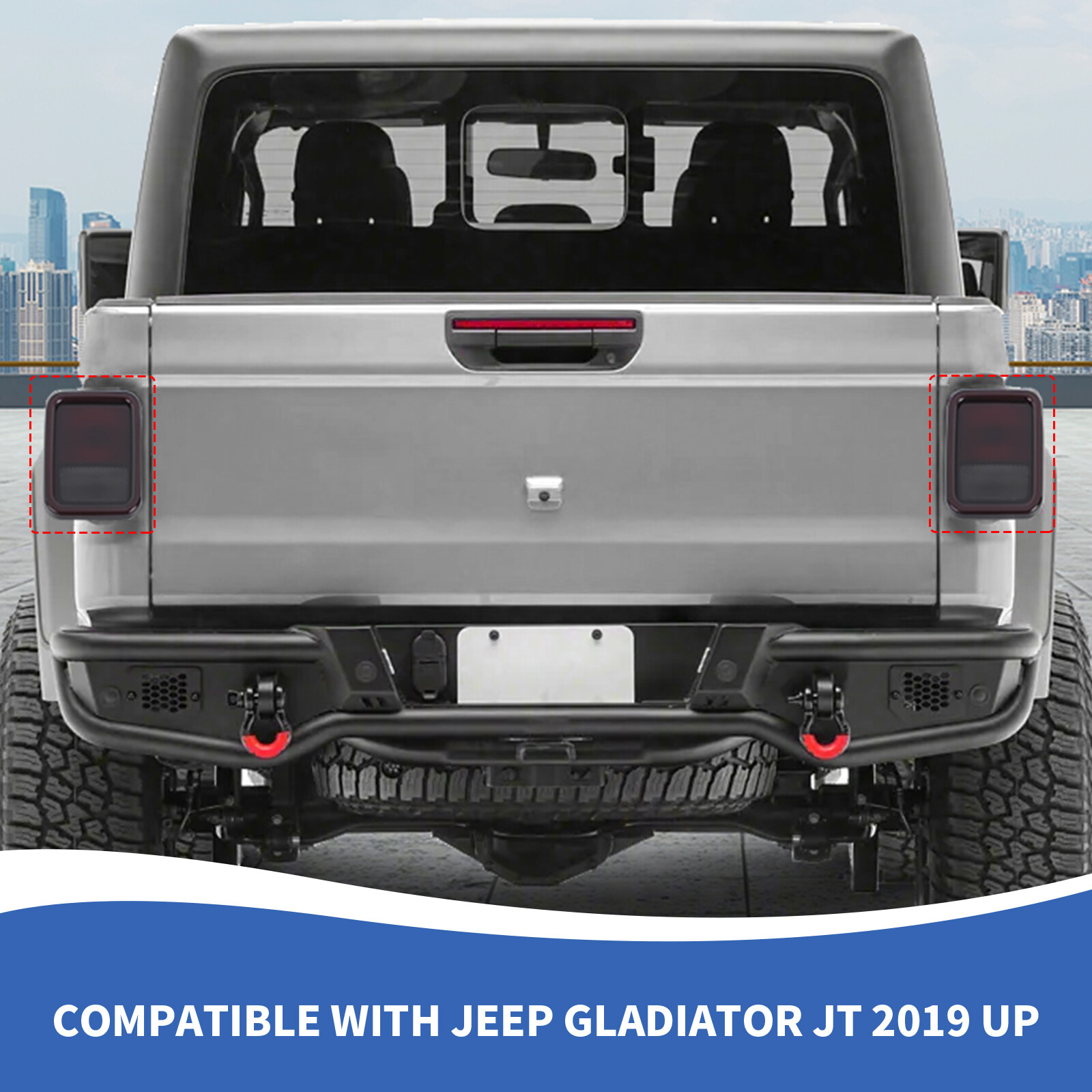 4pcs Rear Tail Light Halogen Guard Taillamp Cover Trim For Jeep Gladiator JT 19+