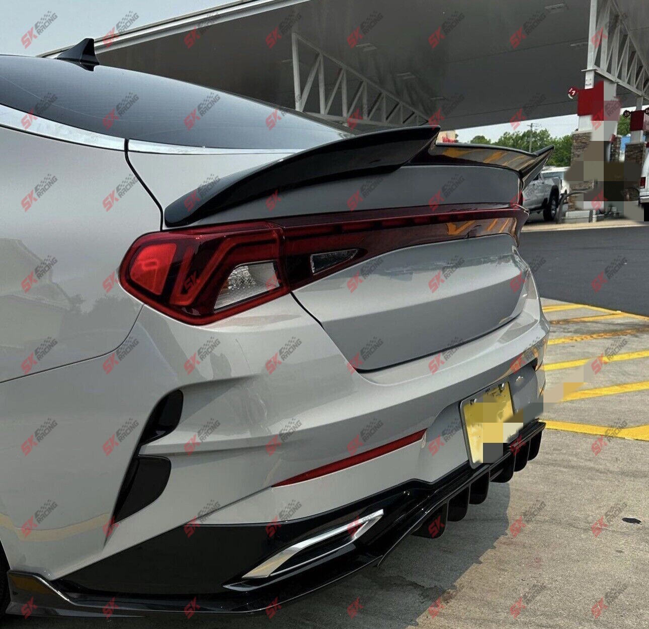 Glossy Black / Forged Carbon Fiber Rear Trunk Spoiler Wing Fits Kia K5 2021-2024