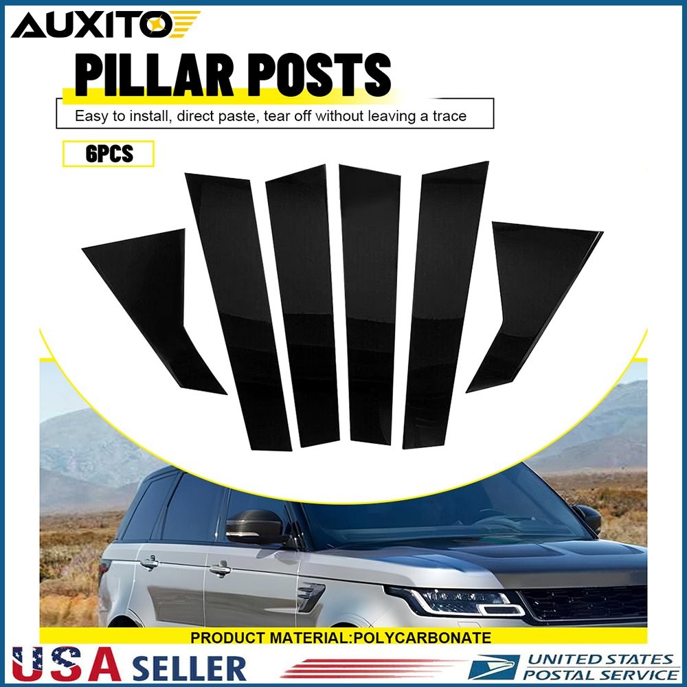 Black Pillar Posts Covers 6PCS Door Trim FOR Land Rover Range Rover 2013-2022