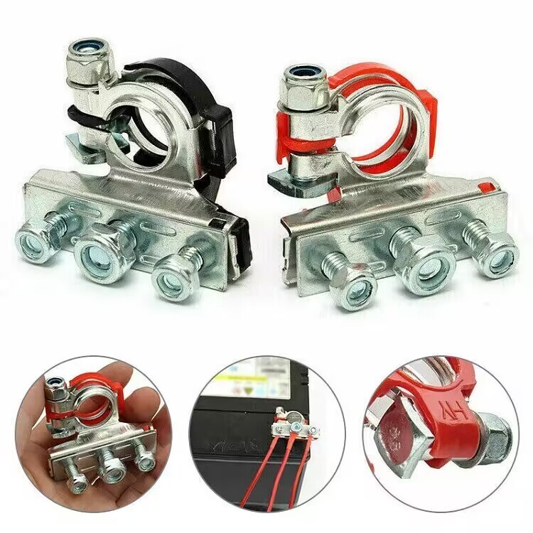 Pair Car Battery Terminal Quick Connector Cable Clamp Clips Positive Negative