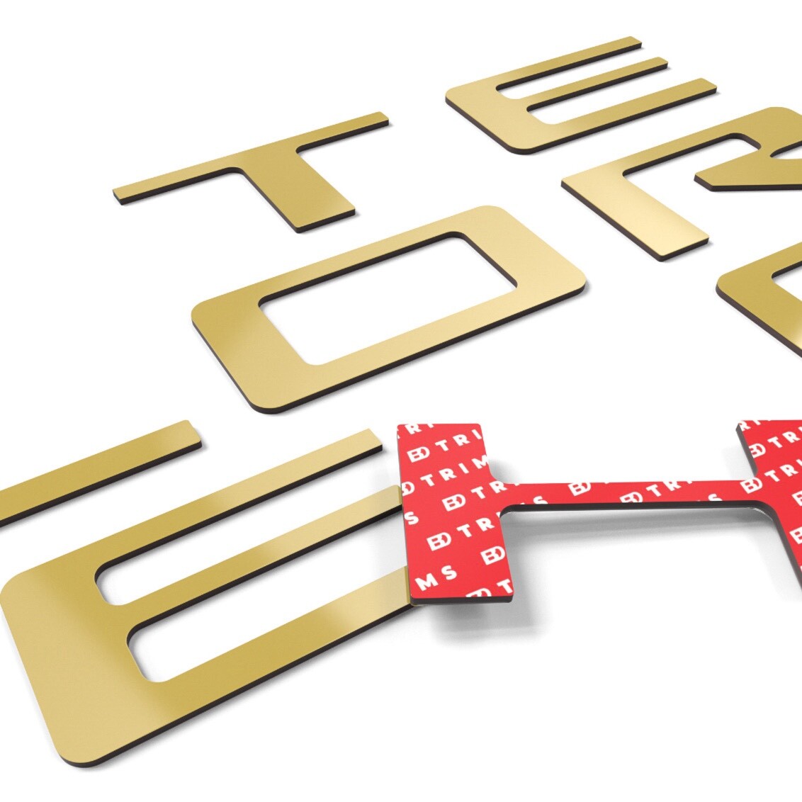 Gold Raised Plastic Tailgate letters Inserts compatible with Silverado 2019-2026