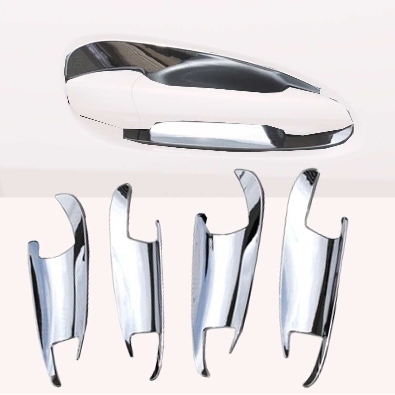 Shiny Chrome Silver Door Handle Bowl Cup Cover Fits 12-18 W218 CLS550