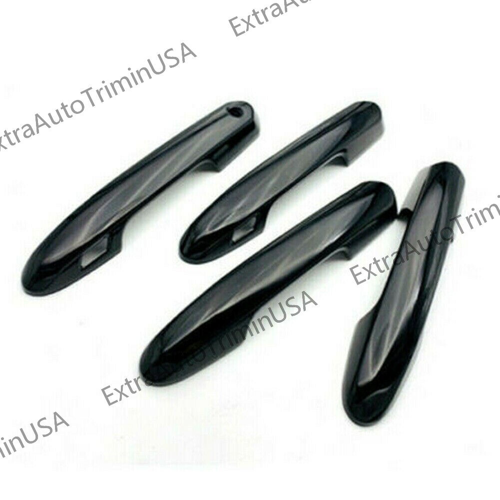 Bright Black Car Door Handles Cover Trim 4pcs For Toyota RAV4 2019-2023 2024