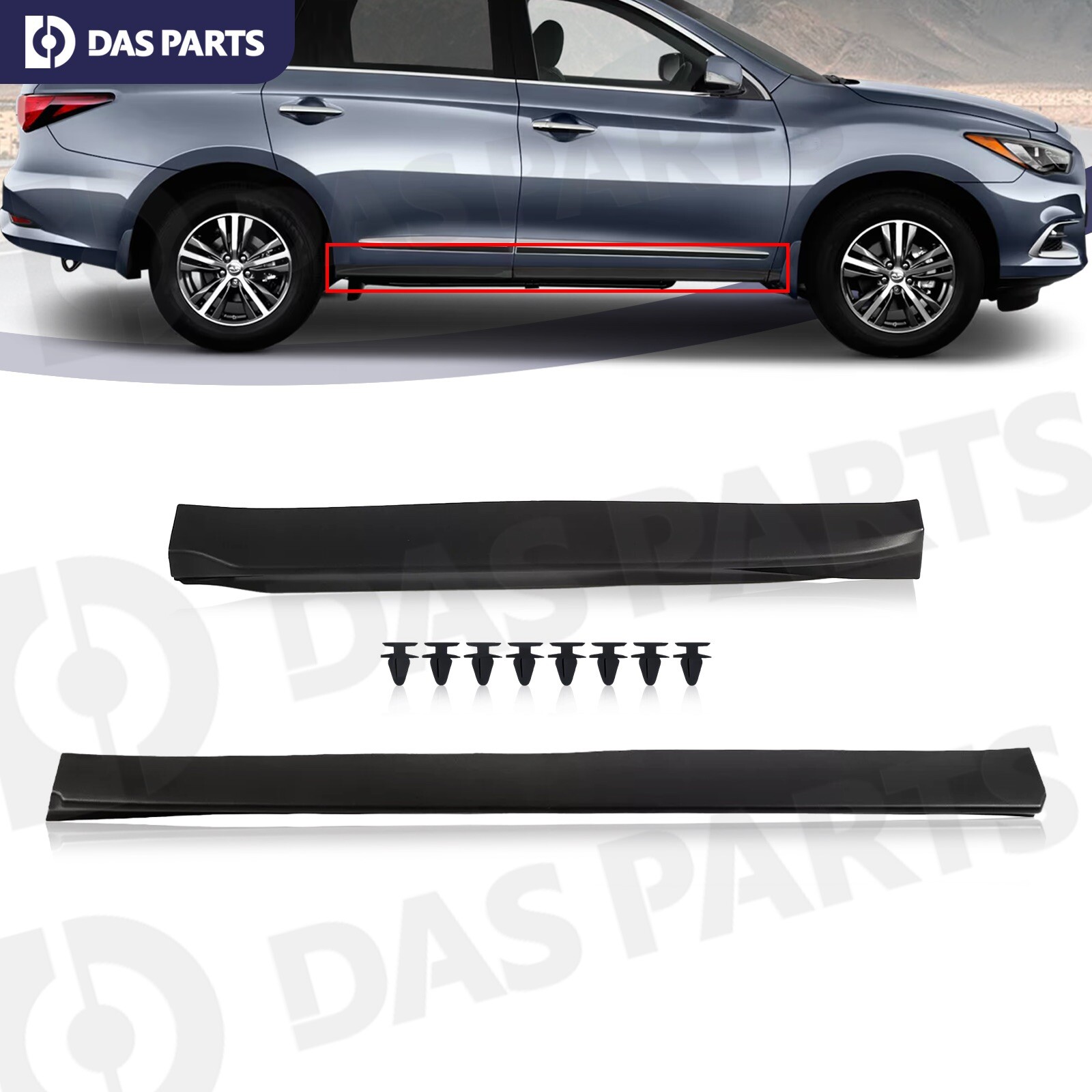 Right Lower Side Door Molding Trims For Infiniti QX60 2014-20 JX35 13 Front&Rear