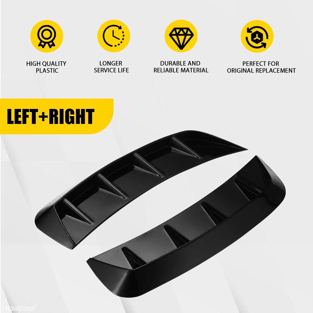 2pc Glossy black Car Side Fender Vent Air Wing Cover Trim Exterior Accessories A