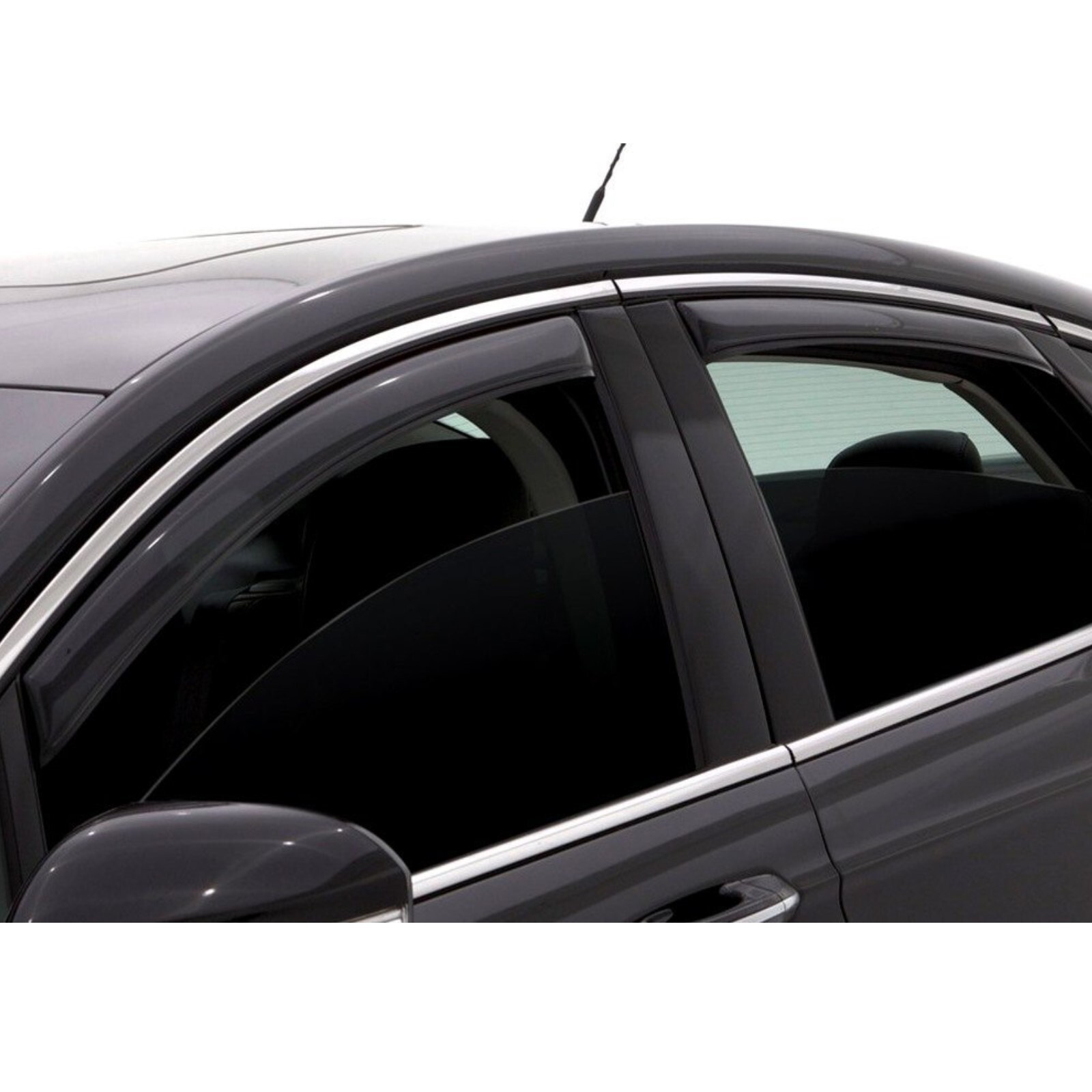 AVS Front & Rear In-Channel Smoke Acrylic Window Ventvisor for 10-18 Ford Taurus