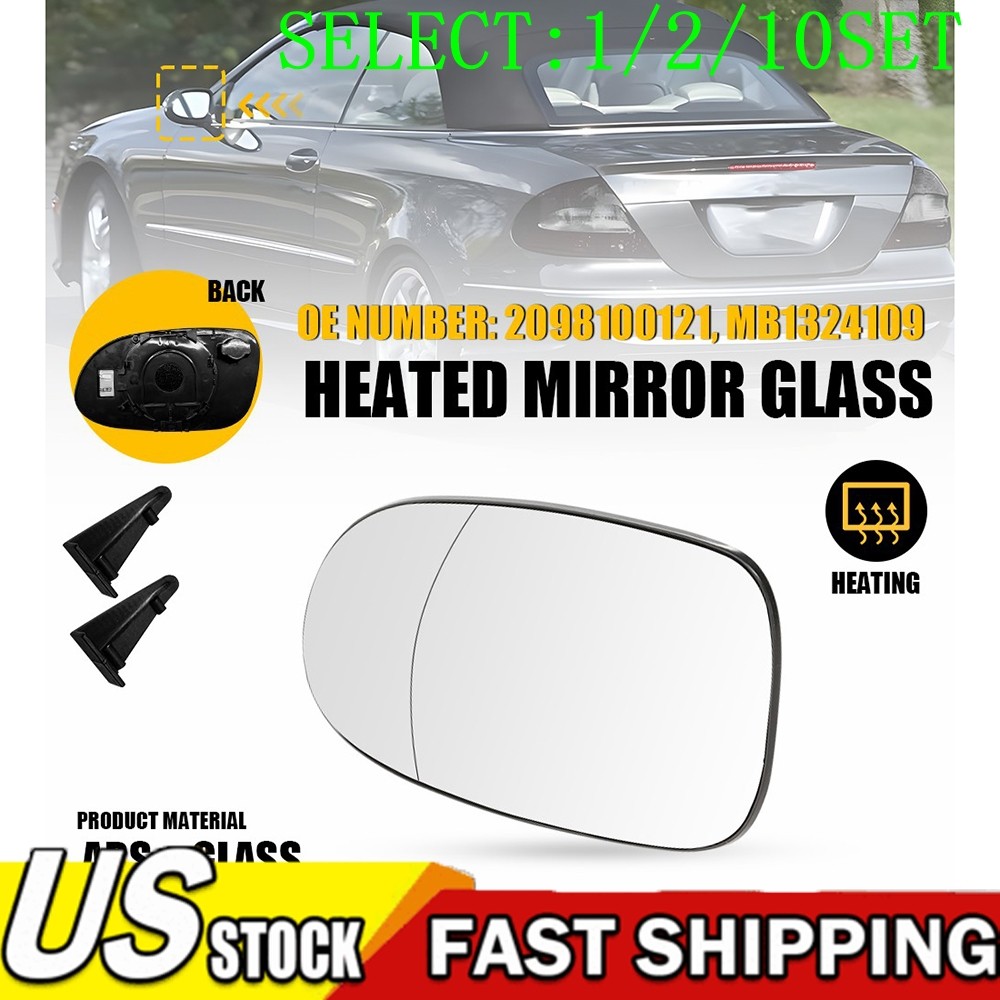 Left Mirror Glass Heated w/ Backing For Mercedes-Benz CLK320 OE#2098100121 1~10X