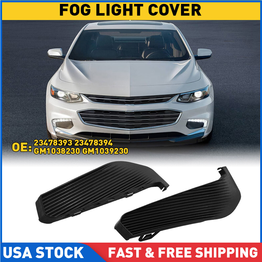 Pair Front Bumper Fog Light Lamp Cover Trim Fits For Chevrolet Malibu 2016-2018