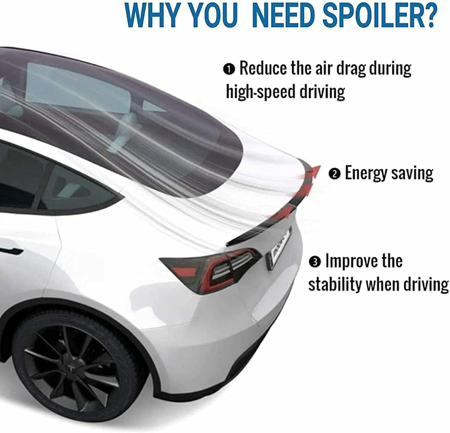 Carbon Fiber Adjustable Rear Trunk Spoiler Lip Roof Tail Wing For Car Sedan