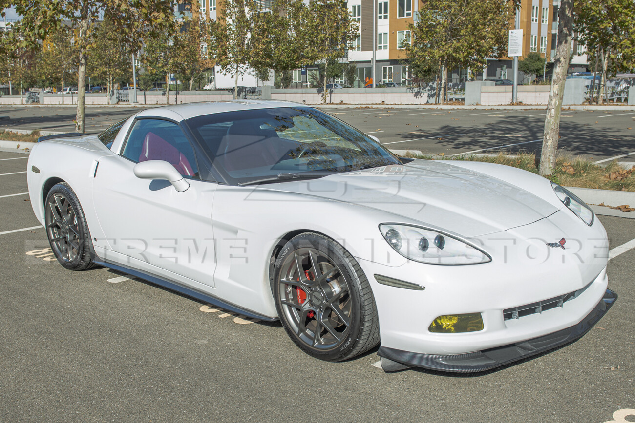 ZR1 Style Hydro-Dipped Carbon Fiber Side Skirts Panel For 05-13 Corvette C6 Base