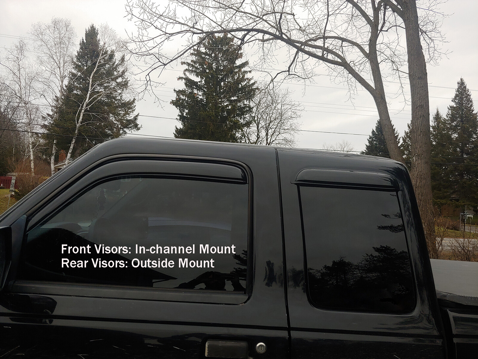 Window Visors Vent Shade for 1999-2011 Ford Ranger SuperCab w/ Fixed Rear Window