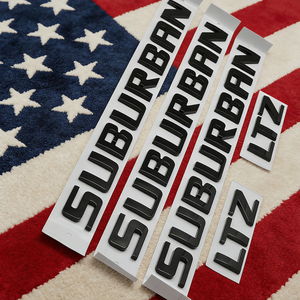 Gloss Black Side Door Fender Letters For Suburban LTZ 2007-2020 3D Emblem Badges
