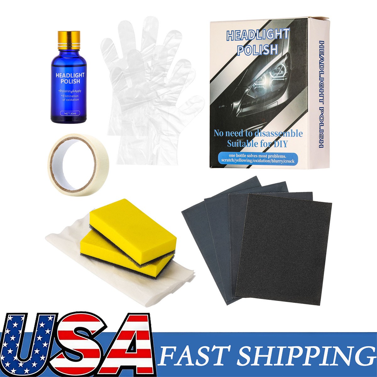 NEW 9H Headlight Cover Len Restorer Cleaner Repair Liquid Repair Liquid Polish