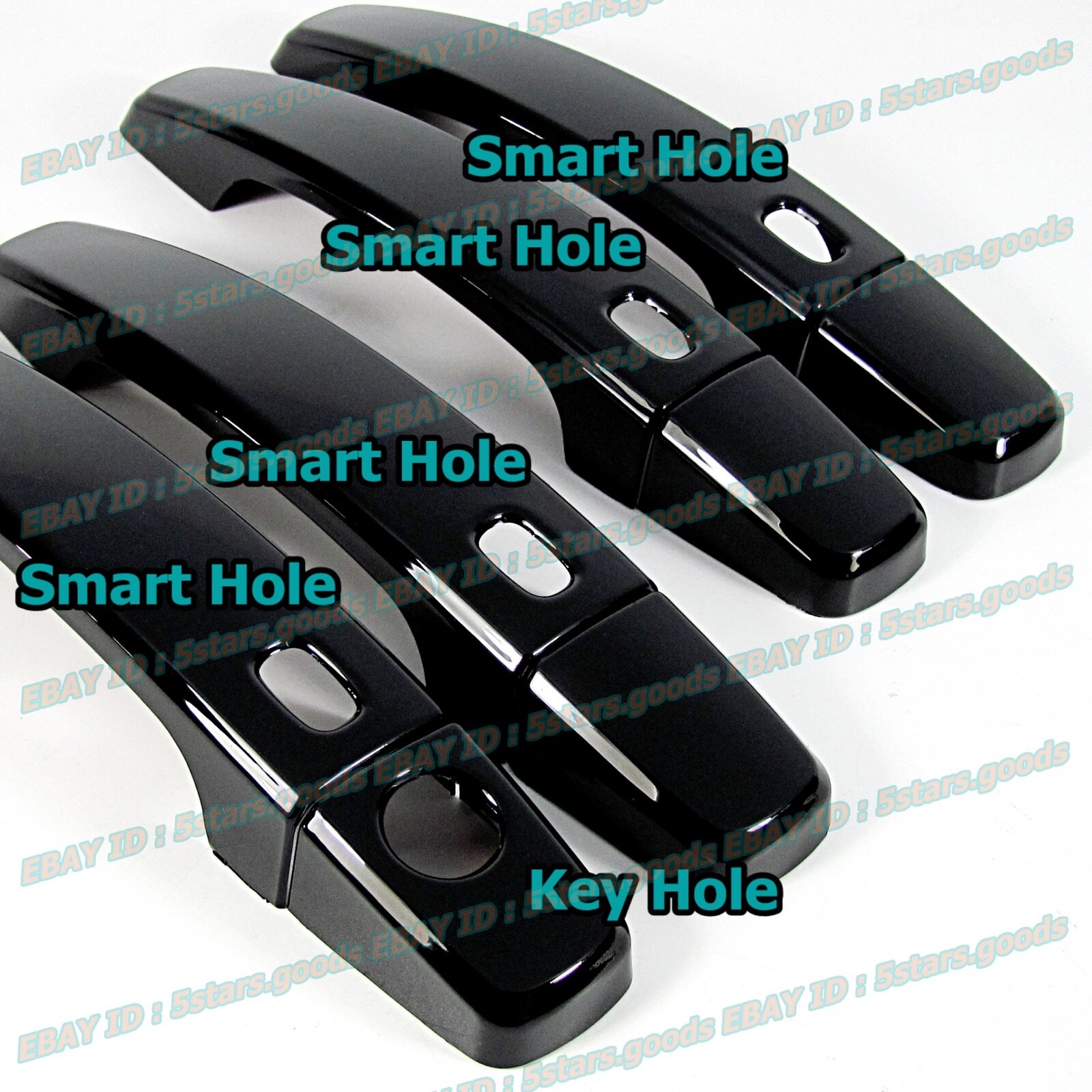 Glossy Piano Black Cover Trim For Cadillac SRX Side 4 Smart Keyless Door Handle