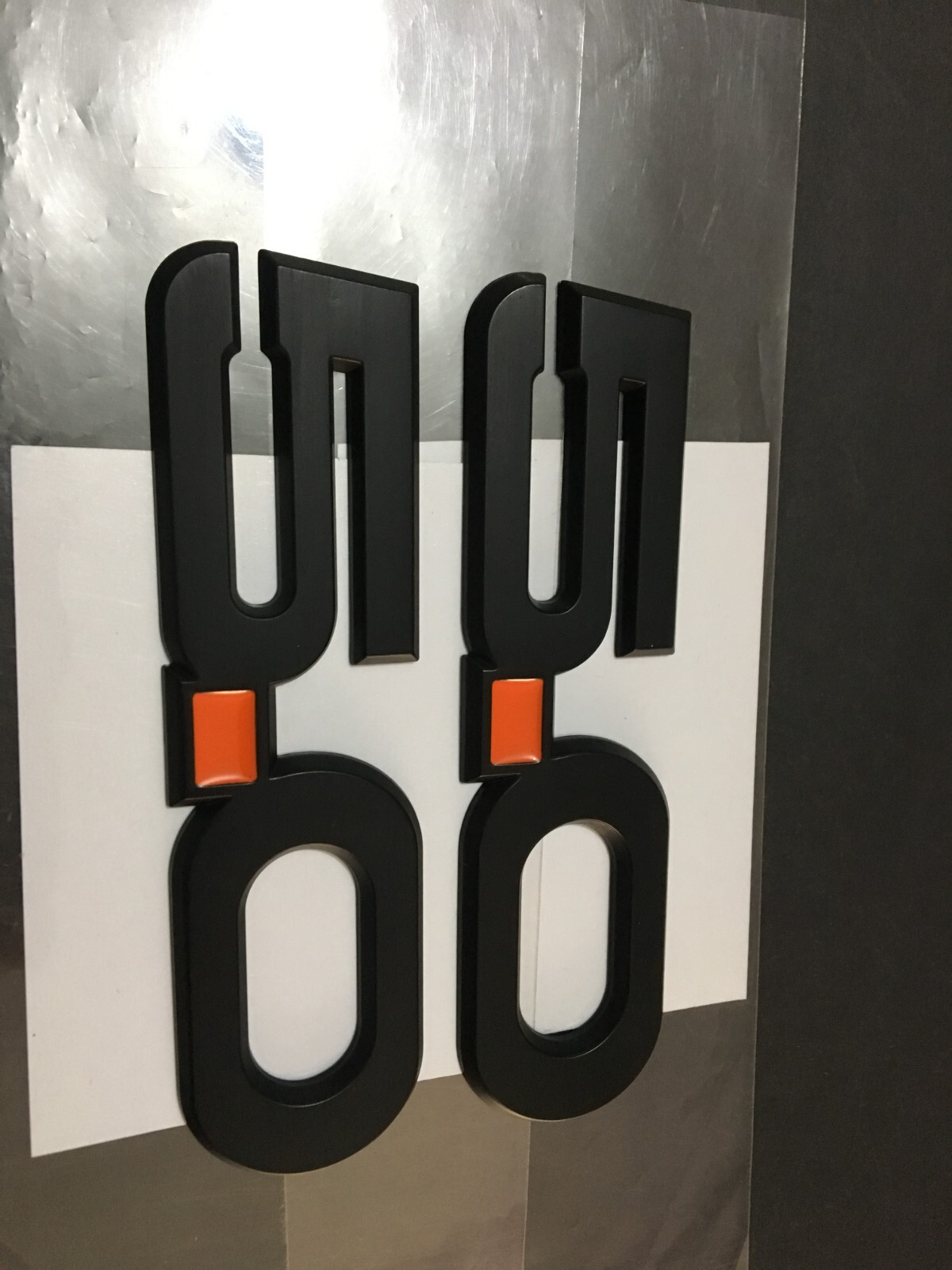 2015-2022 NEW Matte Black & Orange 5.0 Emblem Fender Badge -2pcs