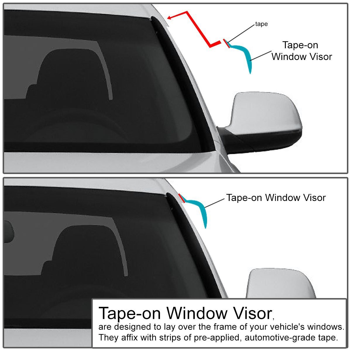 SMOKE TINTED WINDOW VISOR SHADE/SUN WIND/RAIN DEFLECTOR FOR 13-16 FORD ESCAPE