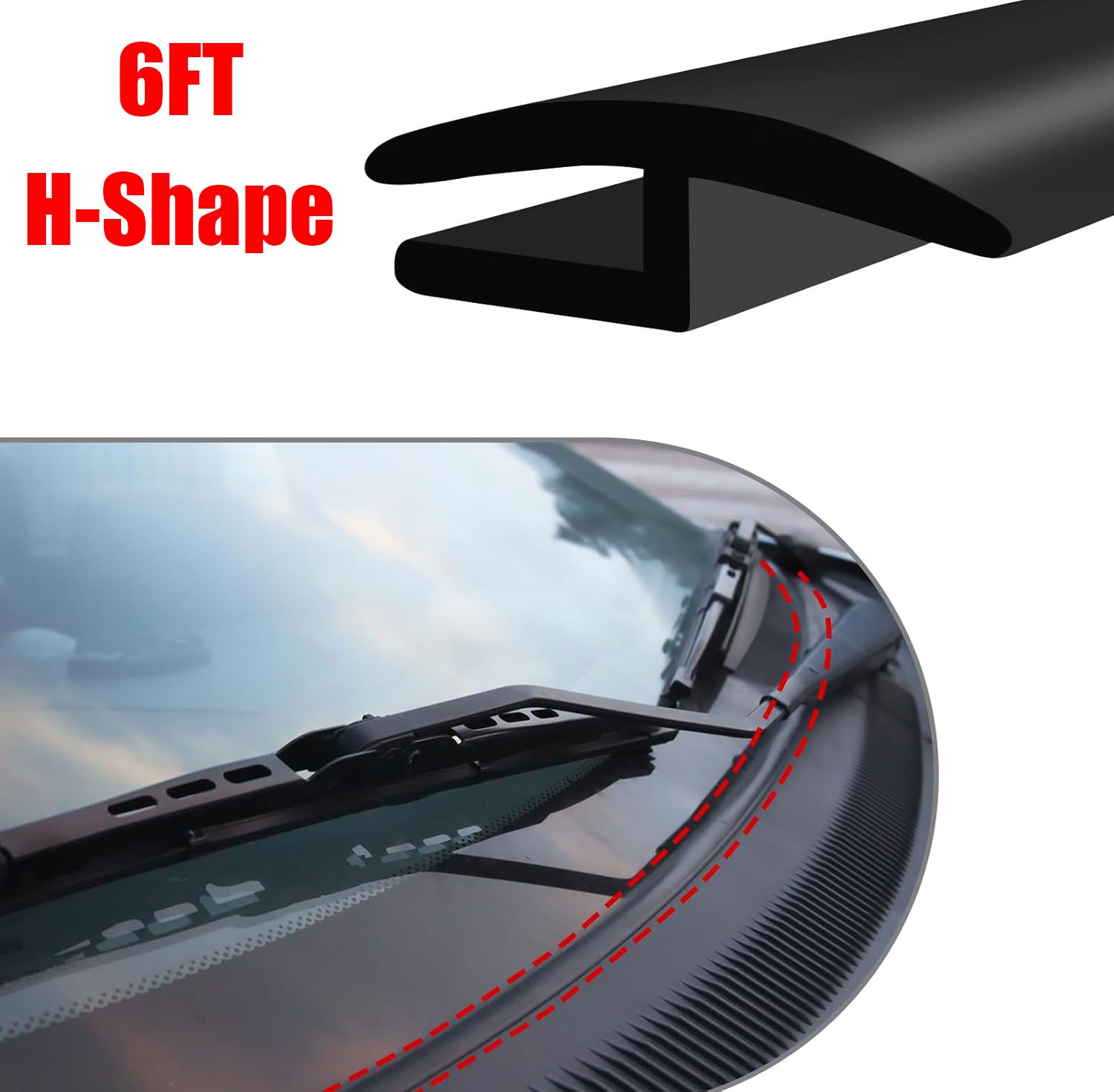 Front Windshield Cowl Seal Strip Self-adhesive for Subaru Impreza Accessories