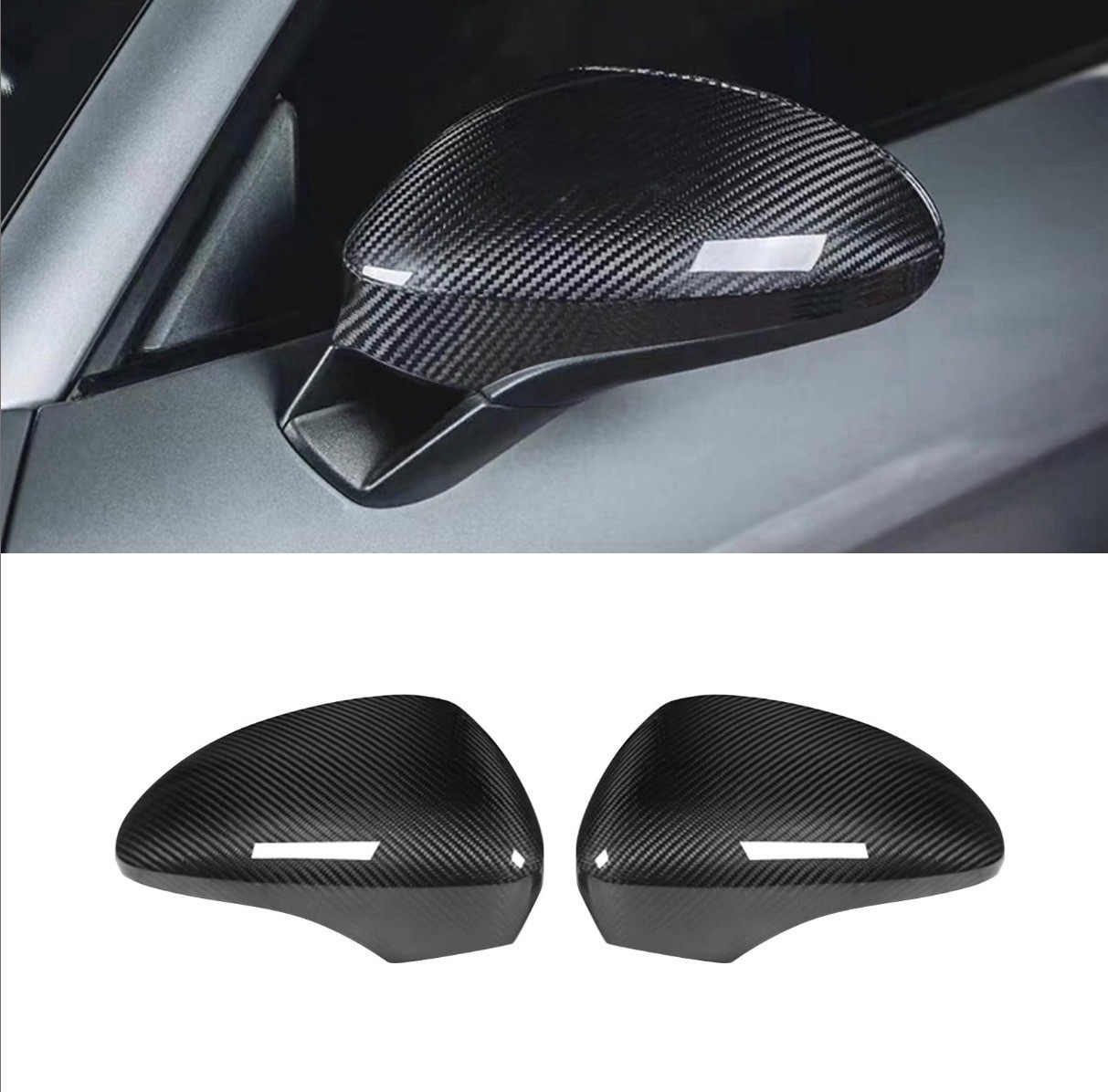 Carbon Fiber Side Mirror Covers For 2017-2023 Porsche Panamera 971 Caps Trim