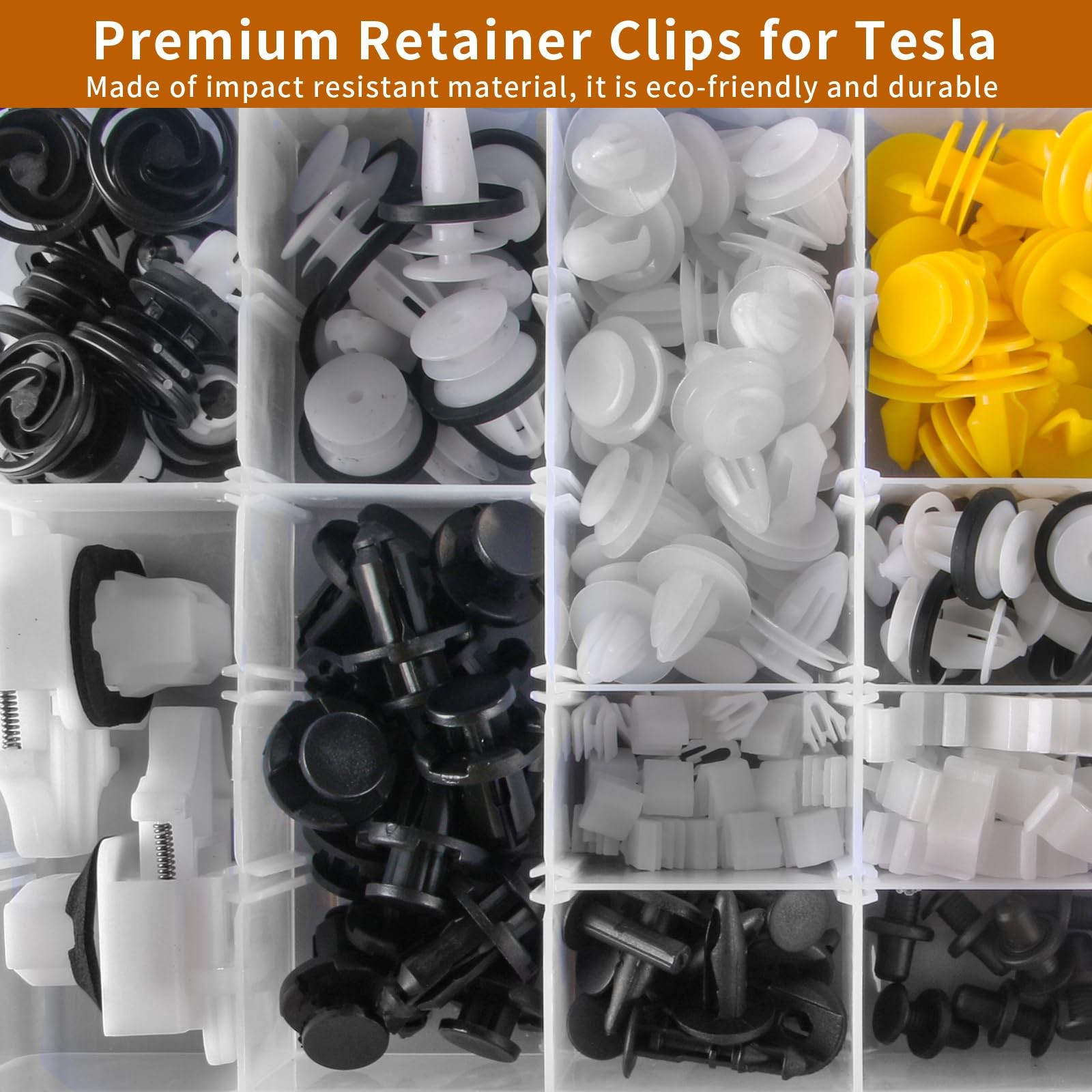 350PCS Tesla Retainer Clips & Rivets Set – 22 Sizes Tesla Clips Tesla Bumper …