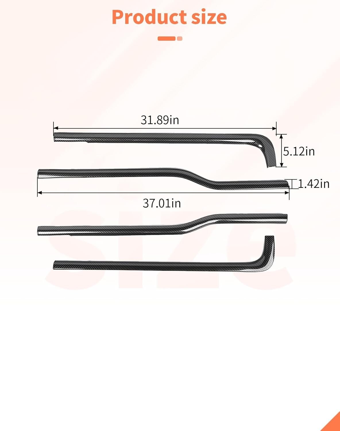 FORD F150 RAPTOR 09-14 LOWER WINDOW TRIM CARBON FIBER STYLE Cover Molding Strip
