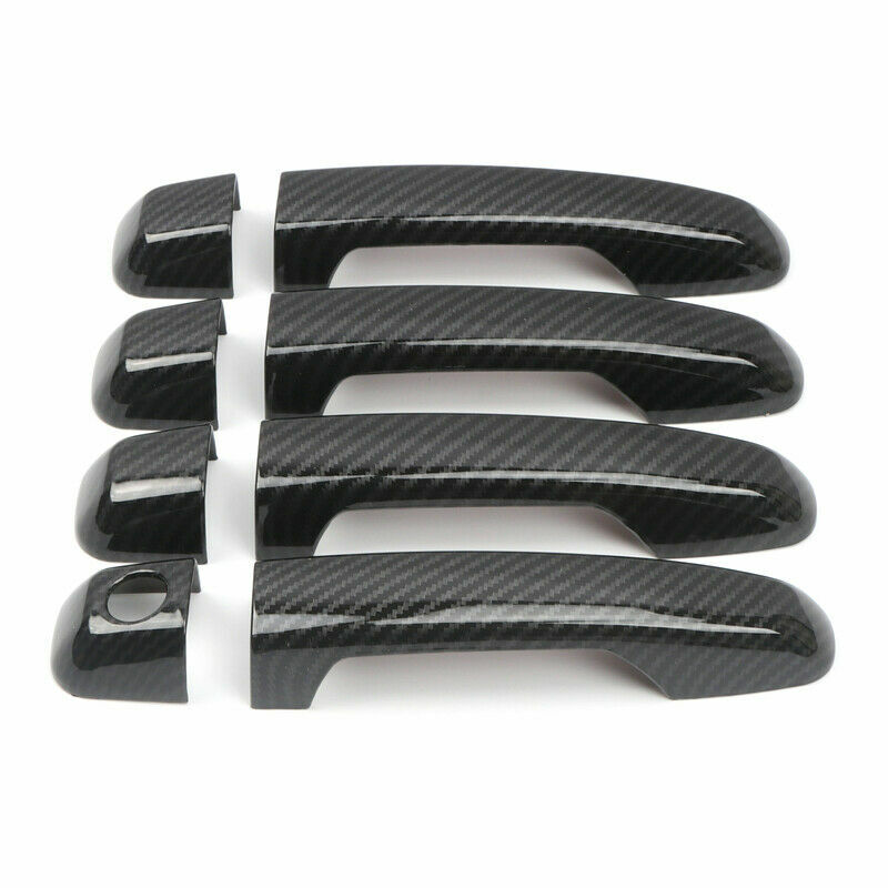 Carbon Fiber Look Side Door Handle Cover Trim 8pcs For 4Runner 2010-2019