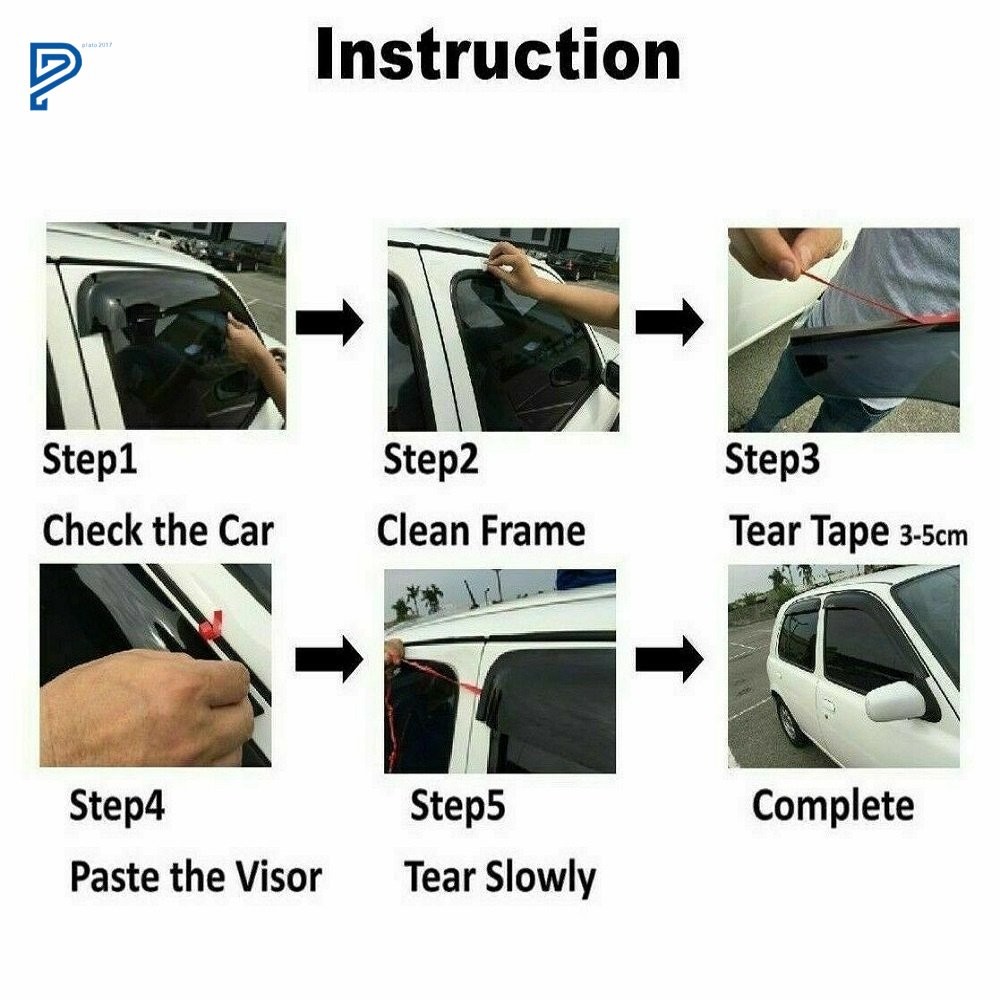 Smoke Side Window Vent Visors Rain Guards For 2011-2017 Hyundai Veloster