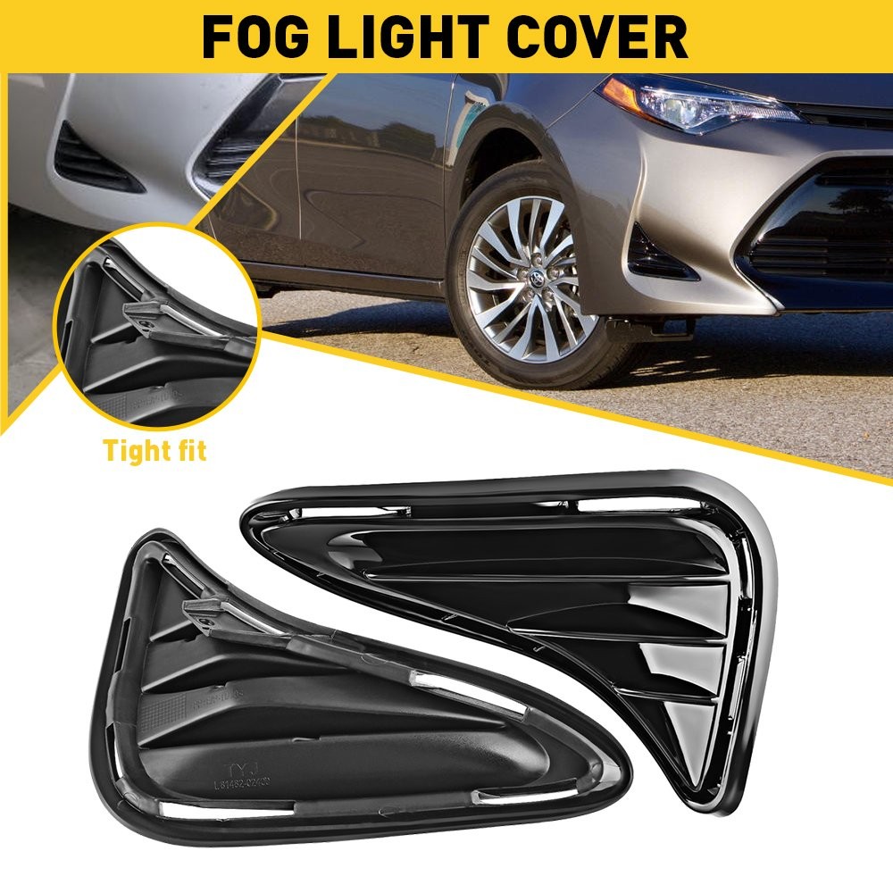 Fog Light Covers For 2017-2019 Toyota Corolla Left & Right 2Pcs New