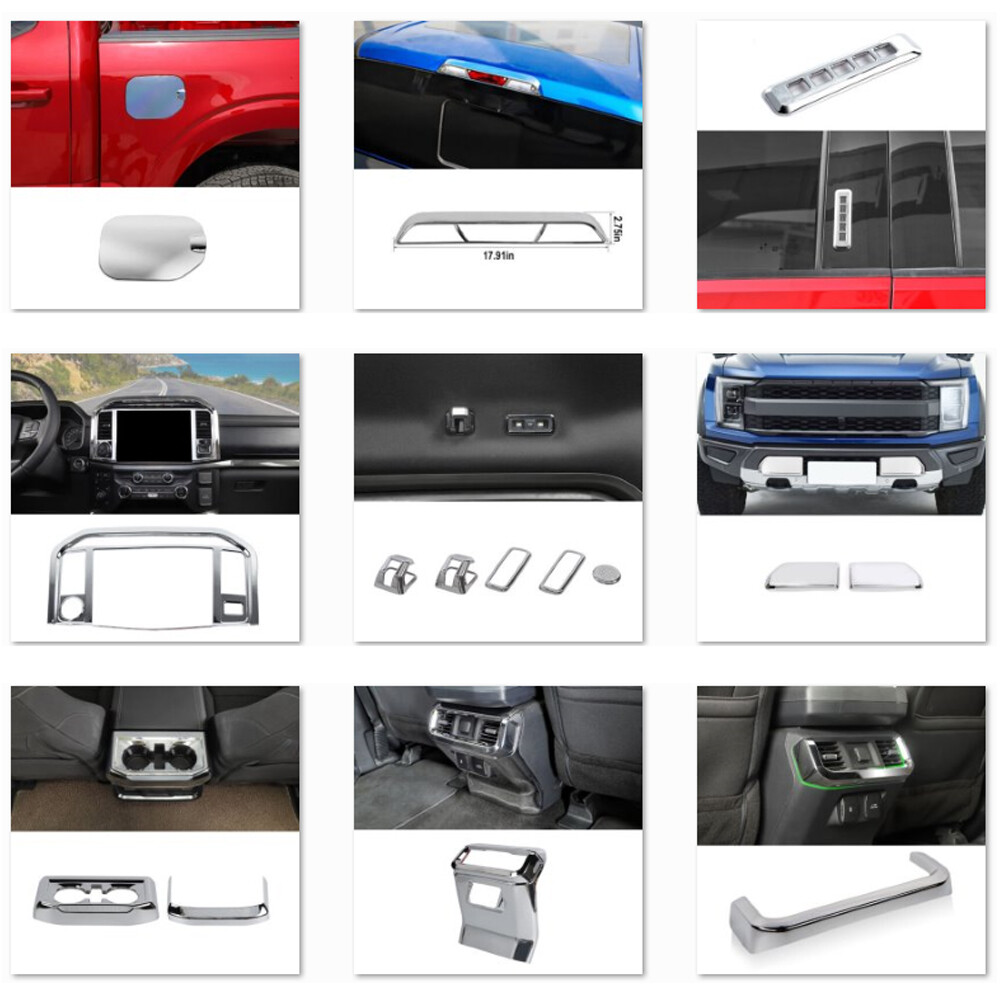 Chrome ABS Interior +Outer Full Decoration Accessories Cover For Ford F150 2021+
