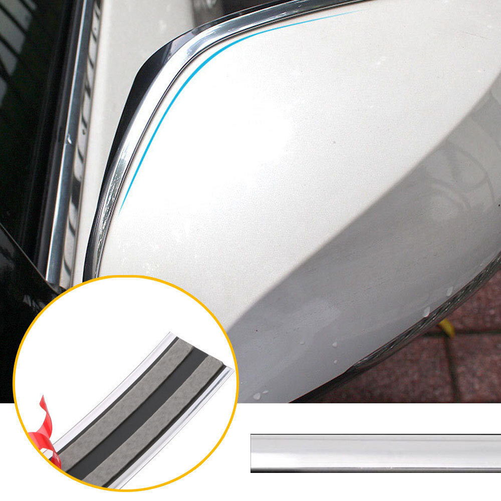 3m x 10mm Car Door Window Side Chrome Strip Sticker Moldings Trim Tape Silver