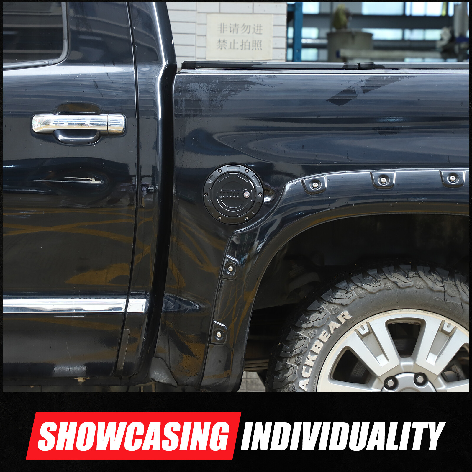 Locking Fuel Door Black Gas Tank Cap Cover Lock Key For Toyota Tundra 2007-2021
