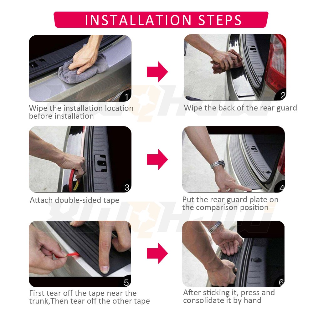 90cm Car Rear Bumper Sill Body Guard Protector Rubber Plate Trim Strip Cover