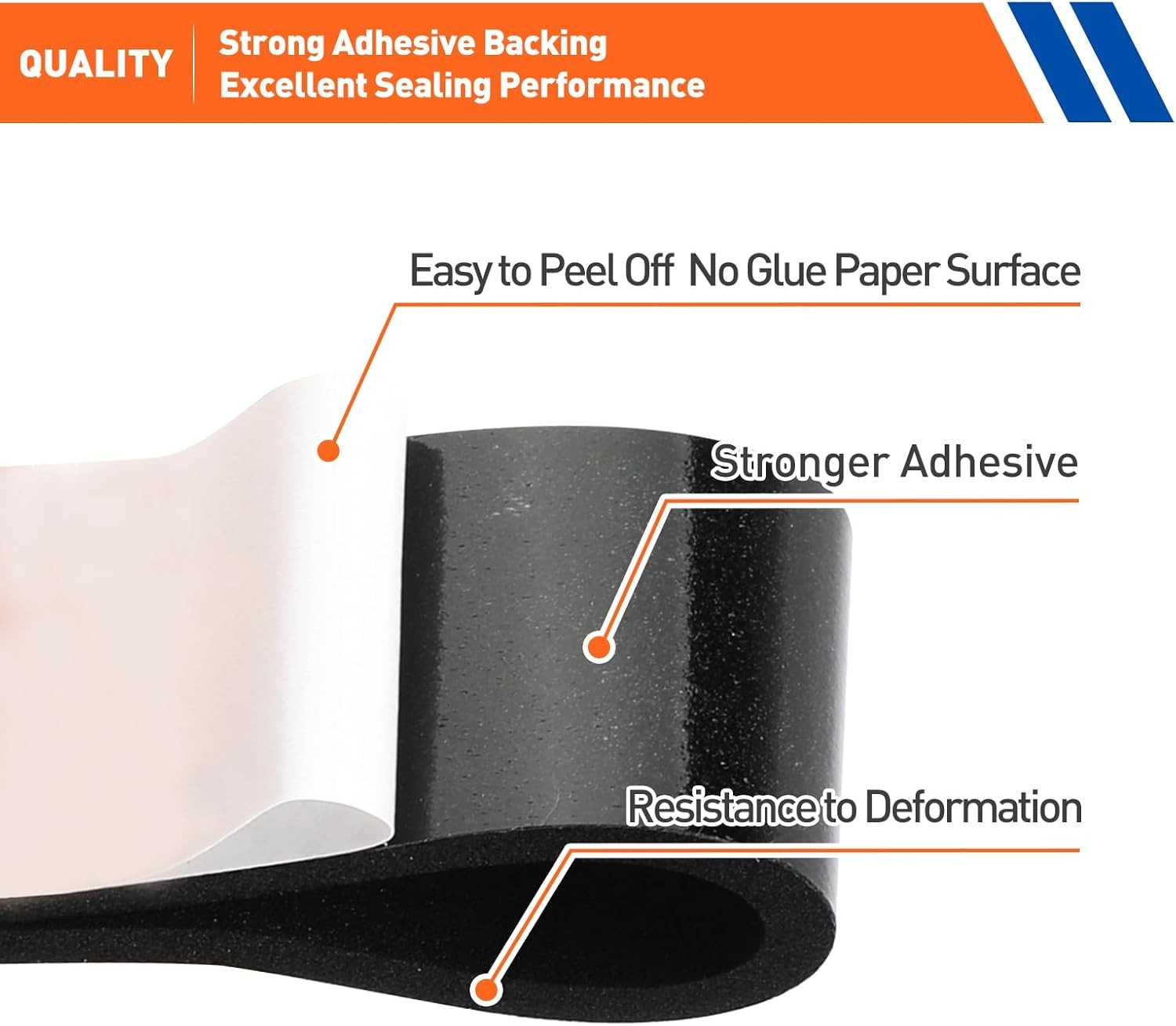 MAGZO Weather Stripping Door Seal, 1/4 Inch Wide 1/4in* 1/4in * 29.4FT, Black