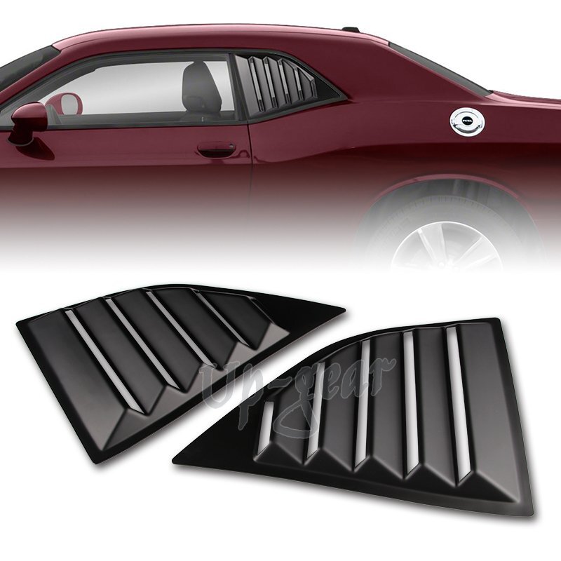 For 2008-2023 Dodge Challenger ABS Black Side Window Louvers Scoop Cover Vent