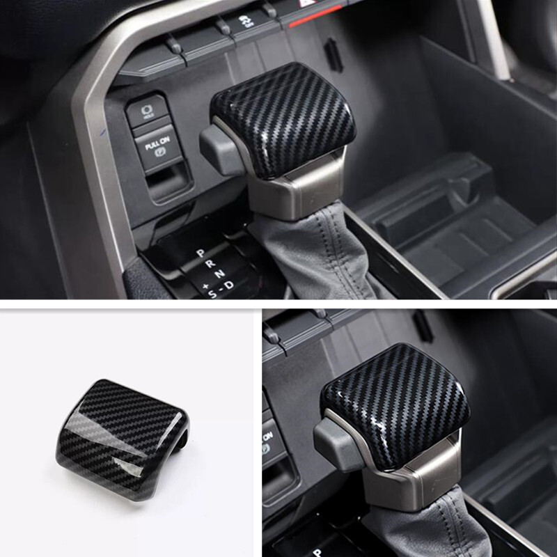 Carbon fiber look Gear Shift Knob Cover Trim For Toyota Sequoia 2023 2024