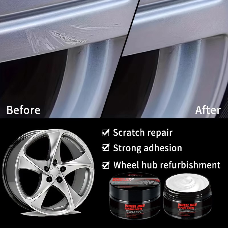 Car Wheel Rim Scratch Paste, Tire Paint Repair Paste – Black And White Silver